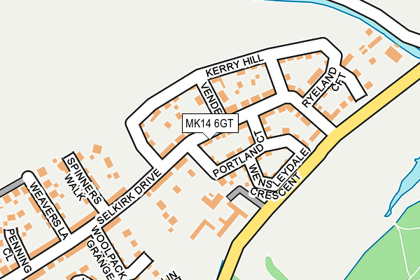 MK14 6GT map - OS OpenMap – Local (Ordnance Survey) MK14 6GT map - OS OpenMap – Local (Ordnance Survey)