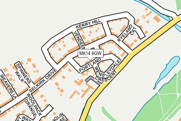 MK14 6GW map - OS OpenMap – Local (Ordnance Survey) MK14 6GW map - OS OpenMap – Local (Ordnance Survey)