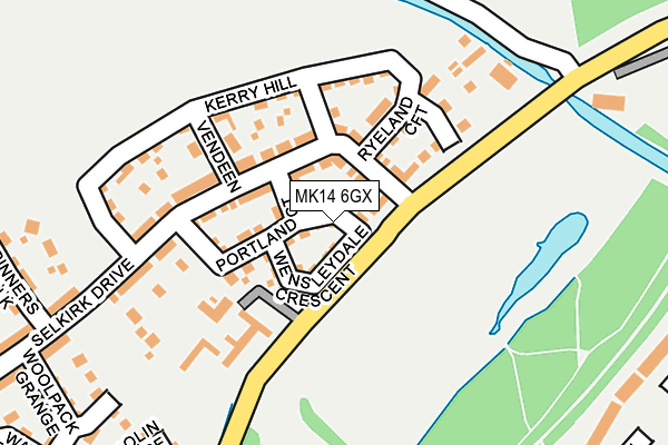 MK14 6GX map - OS OpenMap – Local (Ordnance Survey) MK14 6GX map - OS OpenMap – Local (Ordnance Survey)