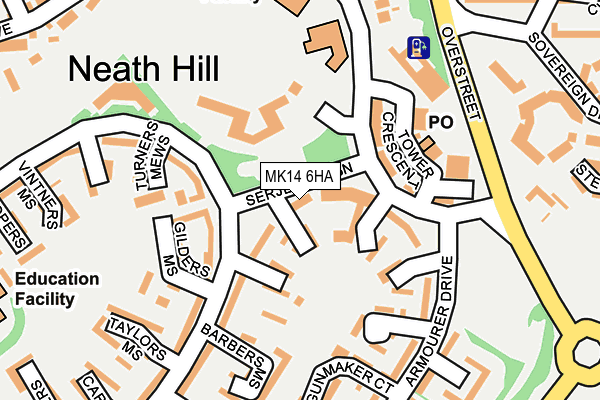 MK14 6HA map - OS OpenMap – Local (Ordnance Survey) MK14 6HA map - OS OpenMap – Local (Ordnance Survey)