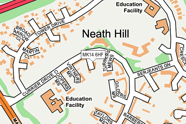 MK14 6HF map - OS OpenMap – Local (Ordnance Survey)