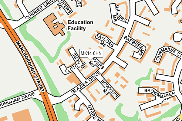 MK14 6HN map - OS OpenMap – Local (Ordnance Survey) MK14 6HN map - OS OpenMap – Local (Ordnance Survey)