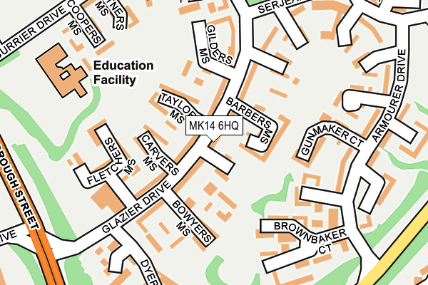 MK14 6HQ map - OS OpenMap – Local (Ordnance Survey)