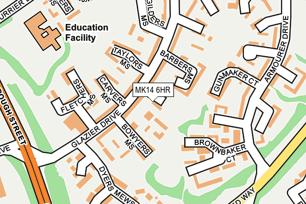 MK14 6HR map - OS OpenMap – Local (Ordnance Survey) MK14 6HR map - OS OpenMap – Local (Ordnance Survey)