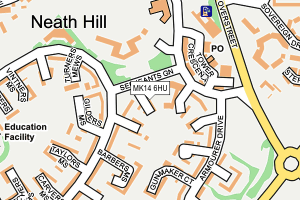 MK14 6HU map - OS OpenMap – Local (Ordnance Survey) MK14 6HU map - OS OpenMap – Local (Ordnance Survey)