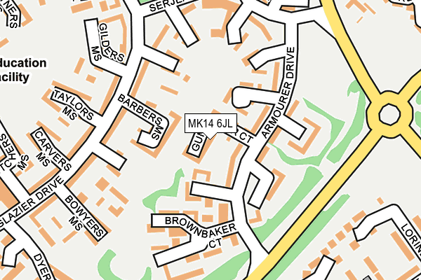 MK14 6JL map - OS OpenMap – Local (Ordnance Survey)