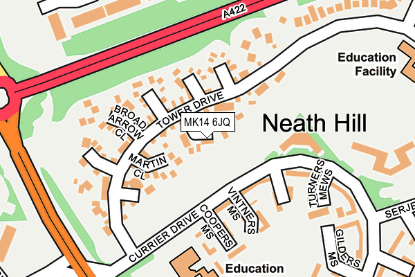 MK14 6JQ map - OS OpenMap – Local (Ordnance Survey) MK14 6JQ map - OS OpenMap – Local (Ordnance Survey)