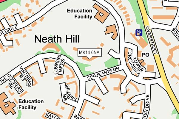 MK14 6NA map - OS OpenMap – Local (Ordnance Survey) MK14 6NA map - OS OpenMap – Local (Ordnance Survey)