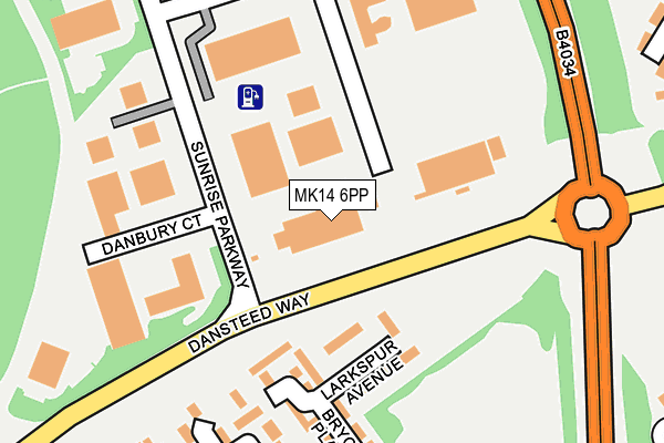 MK14 6PP map - OS OpenMap – Local (Ordnance Survey) MK14 6PP map - OS OpenMap – Local (Ordnance Survey)