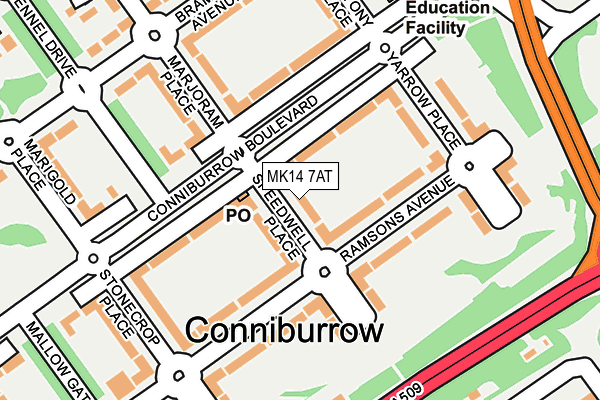 MK14 7AT map - OS OpenMap – Local (Ordnance Survey) MK14 7AT map - OS OpenMap – Local (Ordnance Survey)