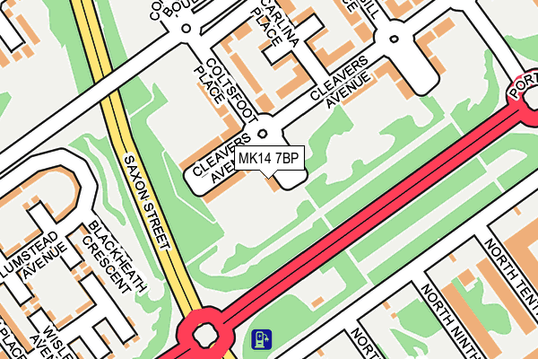 MK14 7BP map - OS OpenMap – Local (Ordnance Survey) MK14 7BP map - OS OpenMap – Local (Ordnance Survey)