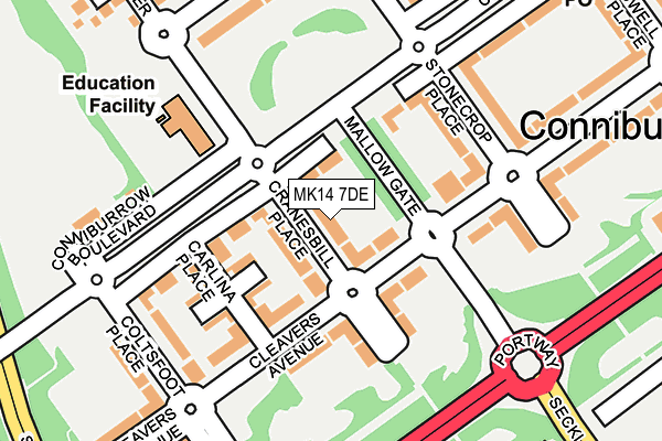 MK14 7DE map - OS OpenMap – Local (Ordnance Survey) MK14 7DE map - OS OpenMap – Local (Ordnance Survey)