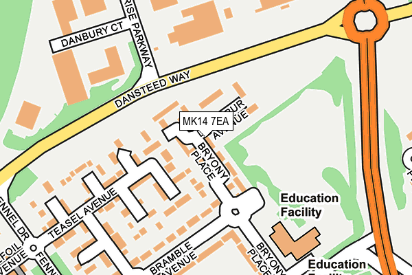MK14 7EA map - OS OpenMap – Local (Ordnance Survey) MK14 7EA map - OS OpenMap – Local (Ordnance Survey)