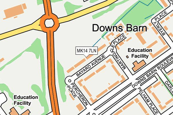 MK14 7LN map - OS OpenMap – Local (Ordnance Survey) MK14 7LN map - OS OpenMap – Local (Ordnance Survey)
