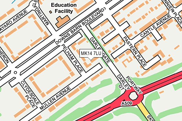 MK14 7LU map - OS OpenMap – Local (Ordnance Survey)