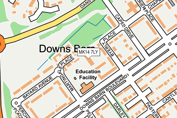 MK14 7LY map - OS OpenMap – Local (Ordnance Survey) MK14 7LY map - OS OpenMap – Local (Ordnance Survey)