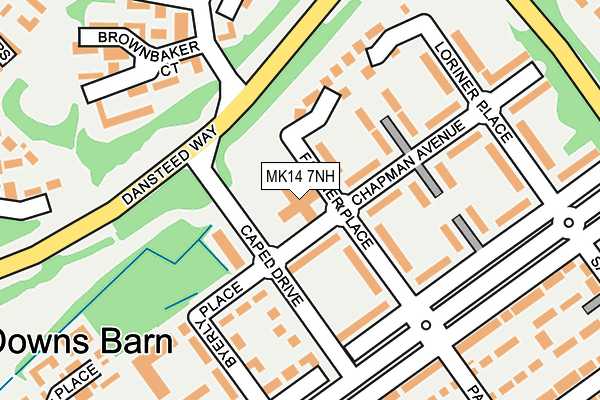 MK14 7NH map - OS OpenMap – Local (Ordnance Survey) MK14 7NH map - OS OpenMap – Local (Ordnance Survey)