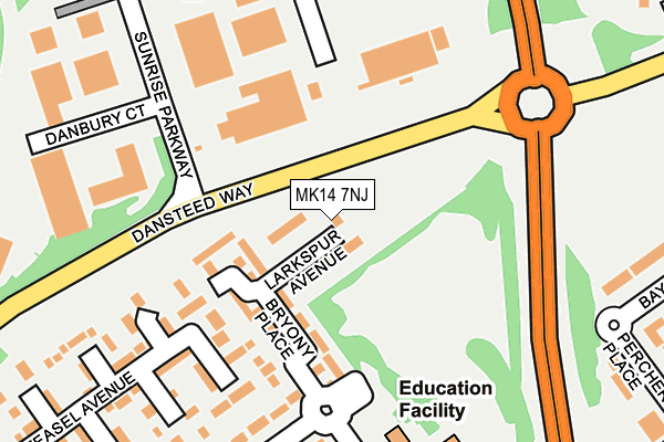 MK14 7NJ map - OS OpenMap – Local (Ordnance Survey) MK14 7NJ map - OS OpenMap – Local (Ordnance Survey)
