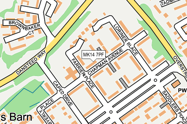 MK14 7PF map - OS OpenMap – Local (Ordnance Survey) MK14 7PF map - OS OpenMap – Local (Ordnance Survey)