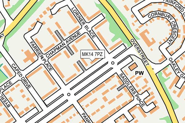 MK14 7PZ map - OS OpenMap – Local (Ordnance Survey) MK14 7PZ map - OS OpenMap – Local (Ordnance Survey)