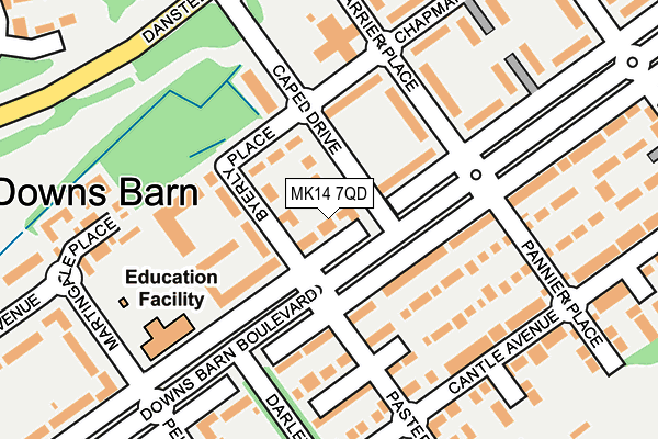 MK14 7QD map - OS OpenMap – Local (Ordnance Survey) MK14 7QD map - OS OpenMap – Local (Ordnance Survey)