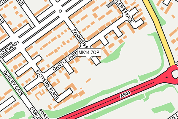 MK14 7QP map - OS OpenMap – Local (Ordnance Survey)