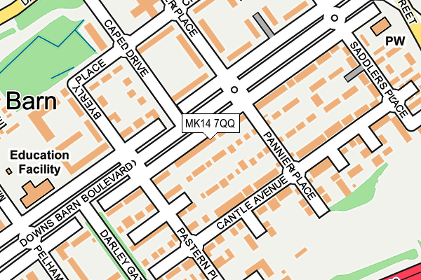 MK14 7QQ map - OS OpenMap – Local (Ordnance Survey) MK14 7QQ map - OS OpenMap – Local (Ordnance Survey)