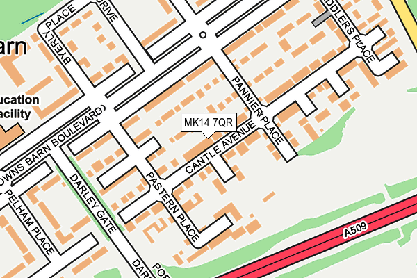 MK14 7QR map - OS OpenMap – Local (Ordnance Survey) MK14 7QR map - OS OpenMap – Local (Ordnance Survey)