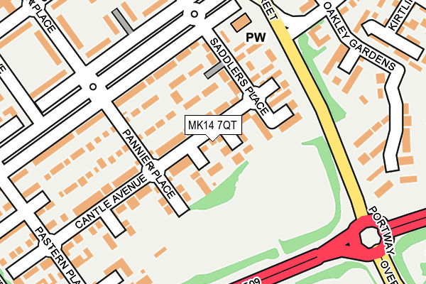 MK14 7QT map - OS OpenMap – Local (Ordnance Survey) MK14 7QT map - OS OpenMap – Local (Ordnance Survey)