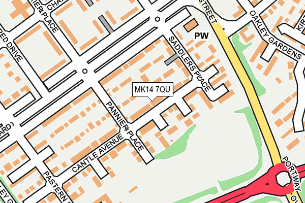 MK14 7QU map - OS OpenMap – Local (Ordnance Survey) MK14 7QU map - OS OpenMap – Local (Ordnance Survey)