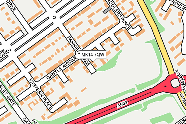 MK14 7QW map - OS OpenMap – Local (Ordnance Survey) MK14 7QW map - OS OpenMap – Local (Ordnance Survey)