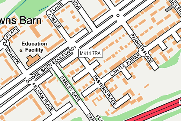 MK14 7RA map - OS OpenMap – Local (Ordnance Survey)
