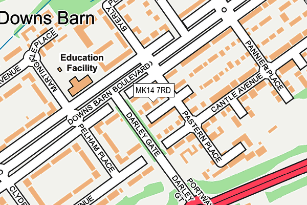 MK14 7RD map - OS OpenMap – Local (Ordnance Survey) MK14 7RD map - OS OpenMap – Local (Ordnance Survey)