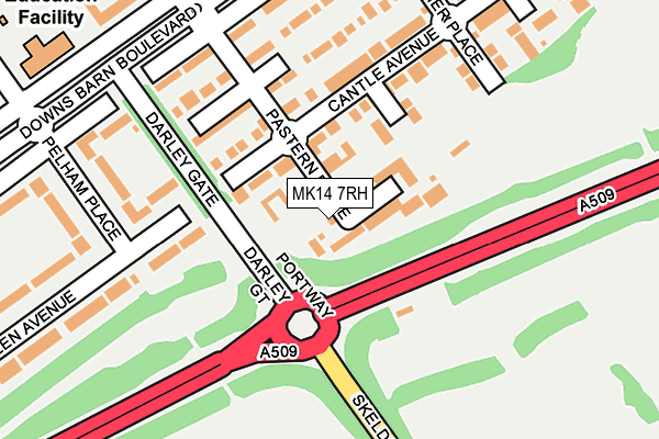 MK14 7RH map - OS OpenMap – Local (Ordnance Survey)
