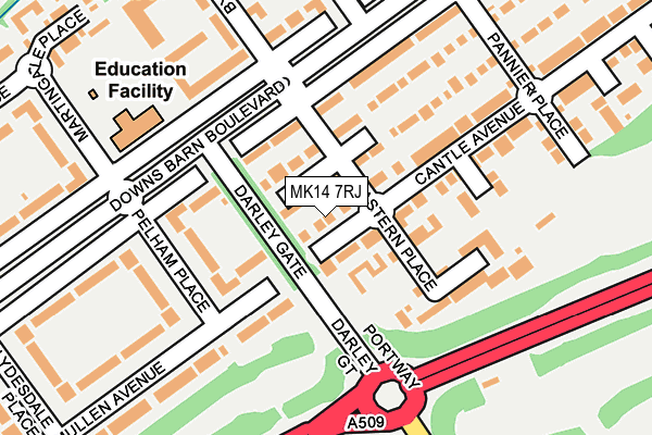 MK14 7RJ map - OS OpenMap – Local (Ordnance Survey) MK14 7RJ map - OS OpenMap – Local (Ordnance Survey)
