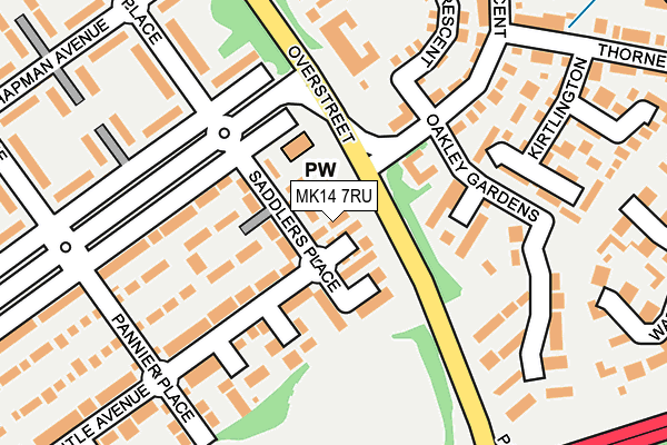 MK14 7RU map - OS OpenMap – Local (Ordnance Survey) MK14 7RU map - OS OpenMap – Local (Ordnance Survey)