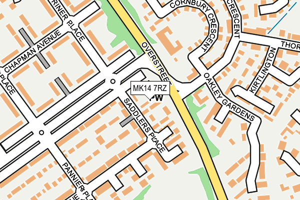 MK14 7RZ map - OS OpenMap – Local (Ordnance Survey) MK14 7RZ map - OS OpenMap – Local (Ordnance Survey)