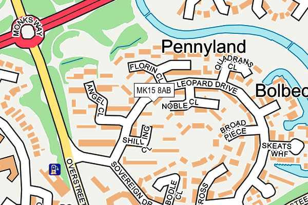 MK15 8AB map - OS OpenMap – Local (Ordnance Survey) MK15 8AB map - OS OpenMap – Local (Ordnance Survey)