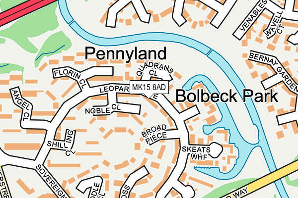 MK15 8AD map - OS OpenMap – Local (Ordnance Survey) MK15 8AD map - OS OpenMap – Local (Ordnance Survey)