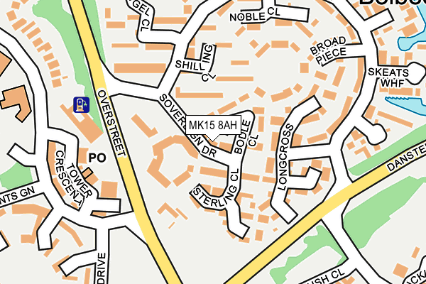 MK15 8AH map - OS OpenMap – Local (Ordnance Survey) MK15 8AH map - OS OpenMap – Local (Ordnance Survey)