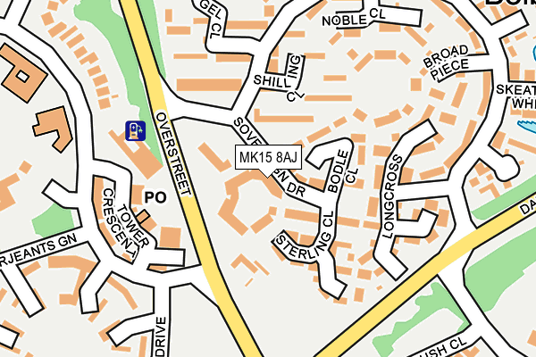 MK15 8AJ map - OS OpenMap – Local (Ordnance Survey) MK15 8AJ map - OS OpenMap – Local (Ordnance Survey)