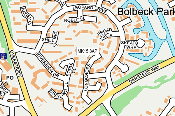 MK15 8AP map - OS OpenMap – Local (Ordnance Survey) MK15 8AP map - OS OpenMap – Local (Ordnance Survey)