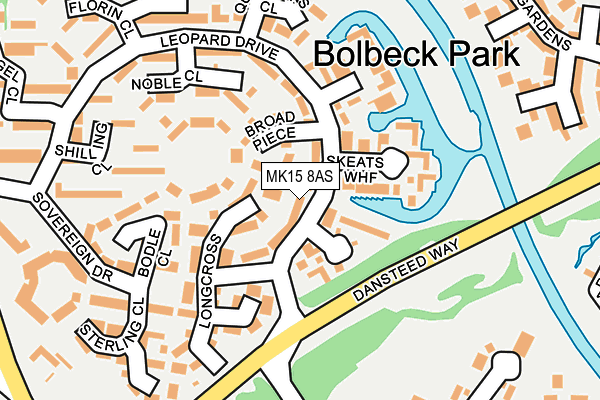 MK15 8AS map - OS OpenMap – Local (Ordnance Survey) MK15 8AS map - OS OpenMap – Local (Ordnance Survey)