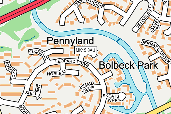 MK15 8AU map - OS OpenMap – Local (Ordnance Survey) MK15 8AU map - OS OpenMap – Local (Ordnance Survey)