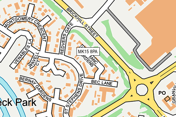 MK15 8PA map - OS OpenMap – Local (Ordnance Survey) MK15 8PA map - OS OpenMap – Local (Ordnance Survey)