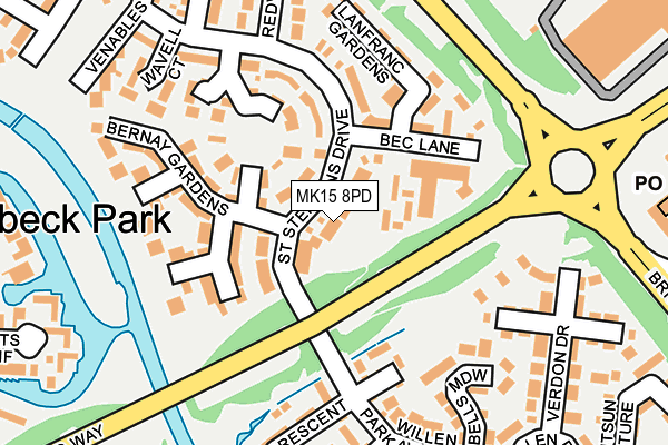 MK15 8PD map - OS OpenMap – Local (Ordnance Survey) MK15 8PD map - OS OpenMap – Local (Ordnance Survey)