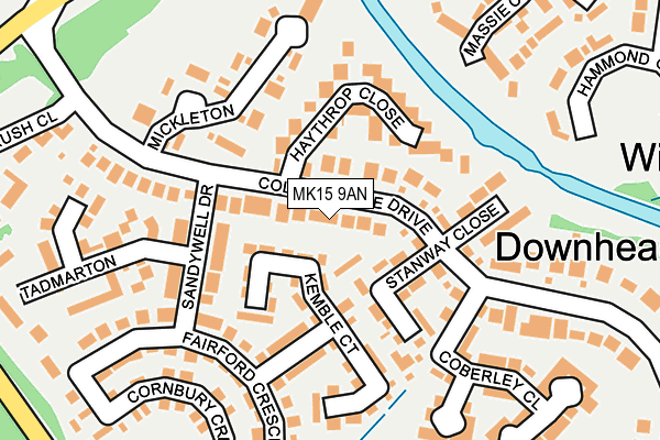 MK15 9AN map - OS OpenMap – Local (Ordnance Survey) MK15 9AN map - OS OpenMap – Local (Ordnance Survey)