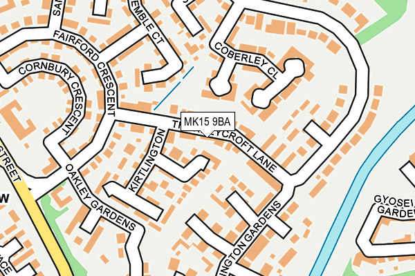 MK15 9BA map - OS OpenMap – Local (Ordnance Survey) MK15 9BA map - OS OpenMap – Local (Ordnance Survey)