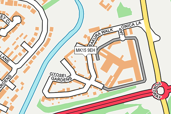 MK15 9EH map - OS OpenMap – Local (Ordnance Survey)