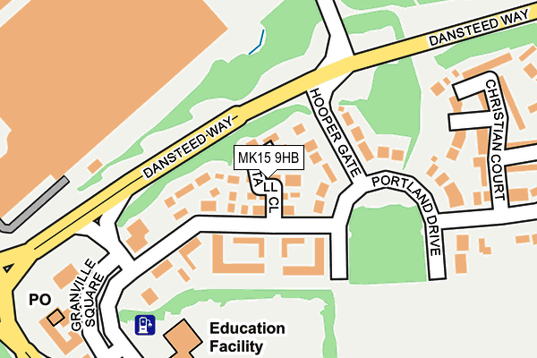 MK15 9HB map - OS OpenMap – Local (Ordnance Survey)